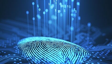 NetworkSecurityCompliancePhoto Blue digital thumbprint code