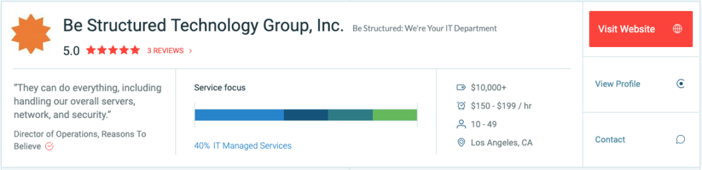 Clutch Be Structured MSP Profile